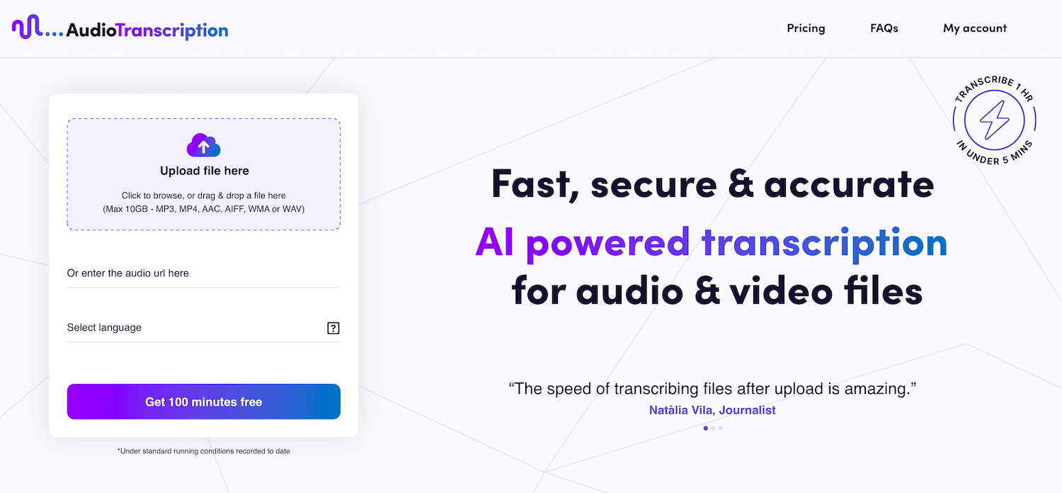 Fast, Secure & Accurate AI Powered Transcription For Audio And Video ...